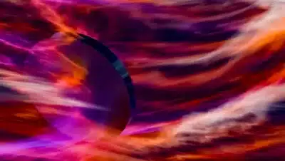 black hole accretion disk space visualization scientific render no humans