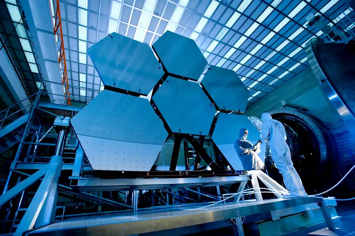 James Webb Space Telescope golden hexagonal mirror segments NASA